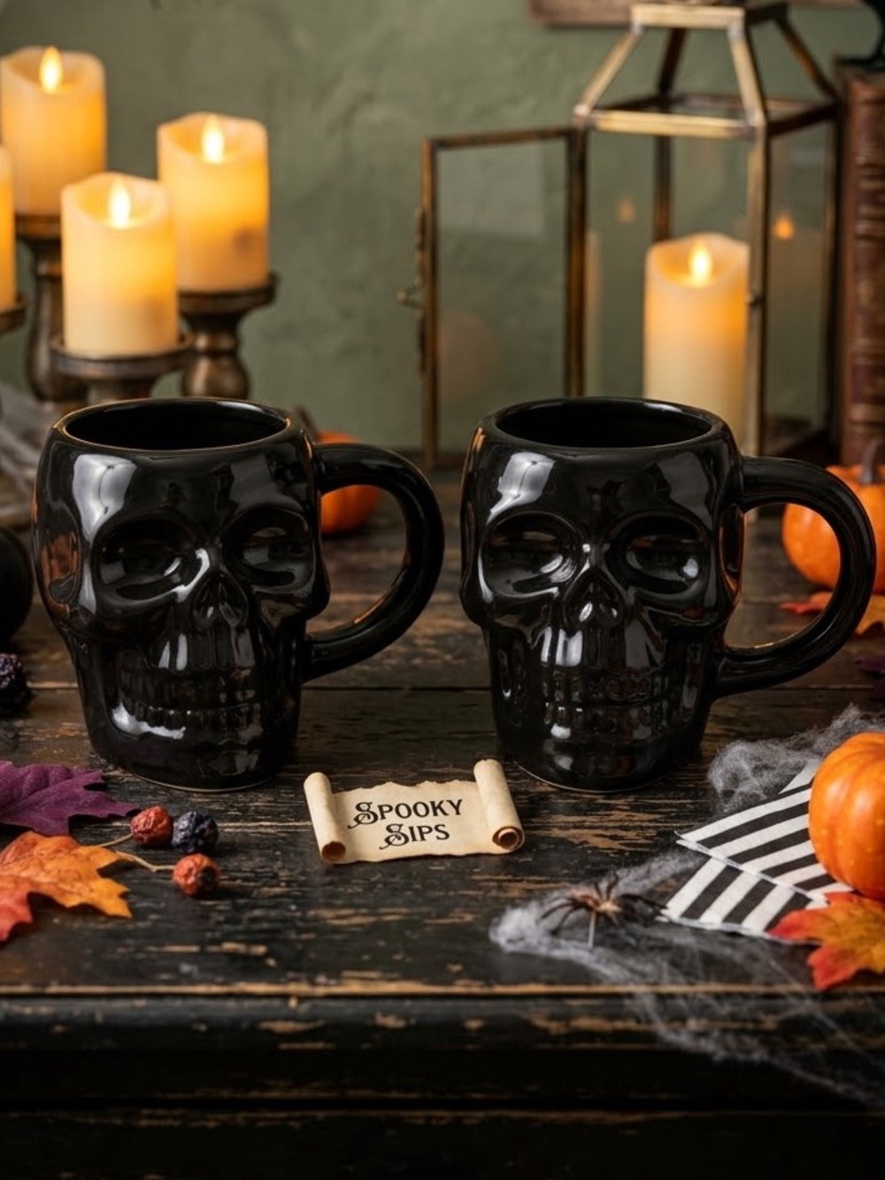 Skull Ceramic Coffee Mugs – Set of 2